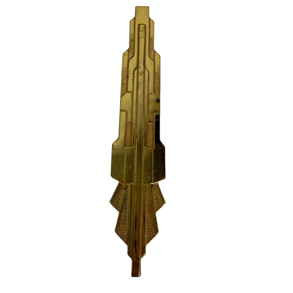 Miriam Haskell Vintage Gold Art Deco Geometric Architectural Skyscraper Brooch